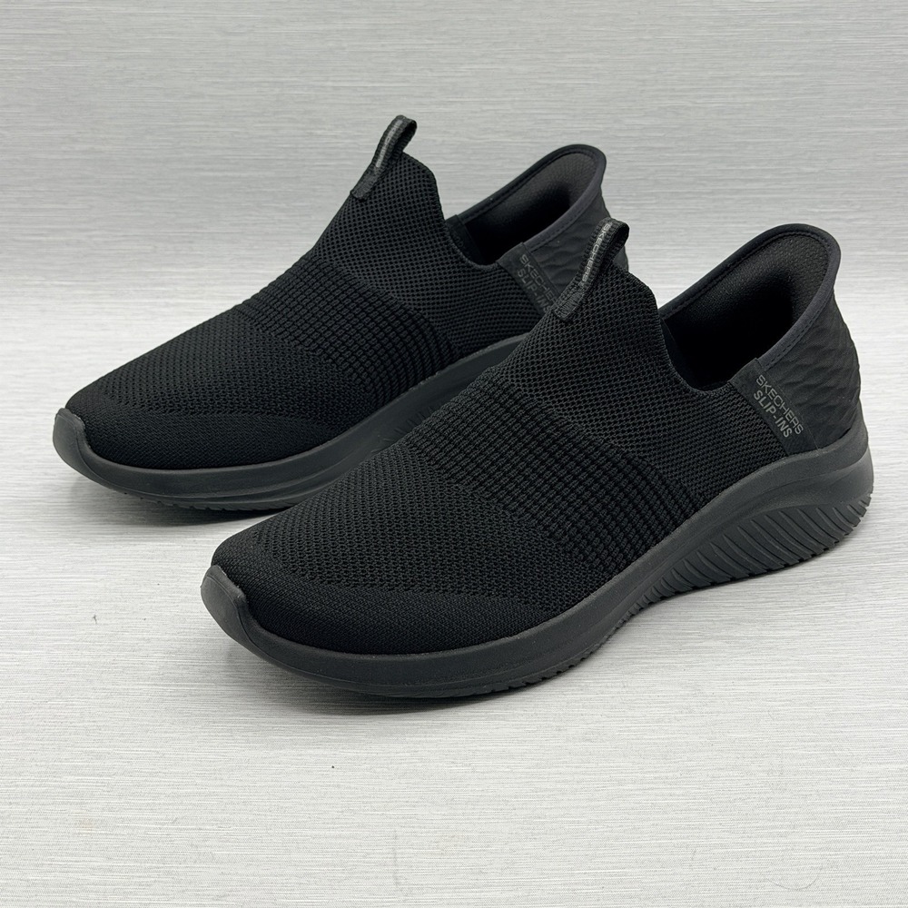 Skechers Slip Ins Women's 9.5 Black Walking Knit Sneakers Ultra Flex 3.0 149708